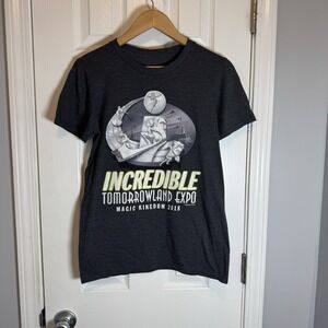 Disney Gray T-Shirt‎ Incredible Tomorrowland Expo Unisex Sz S Magic Kingdom 2018